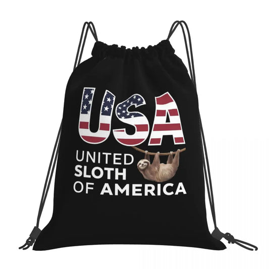 United Sloth Of America Drawstring Backpack product photo 1