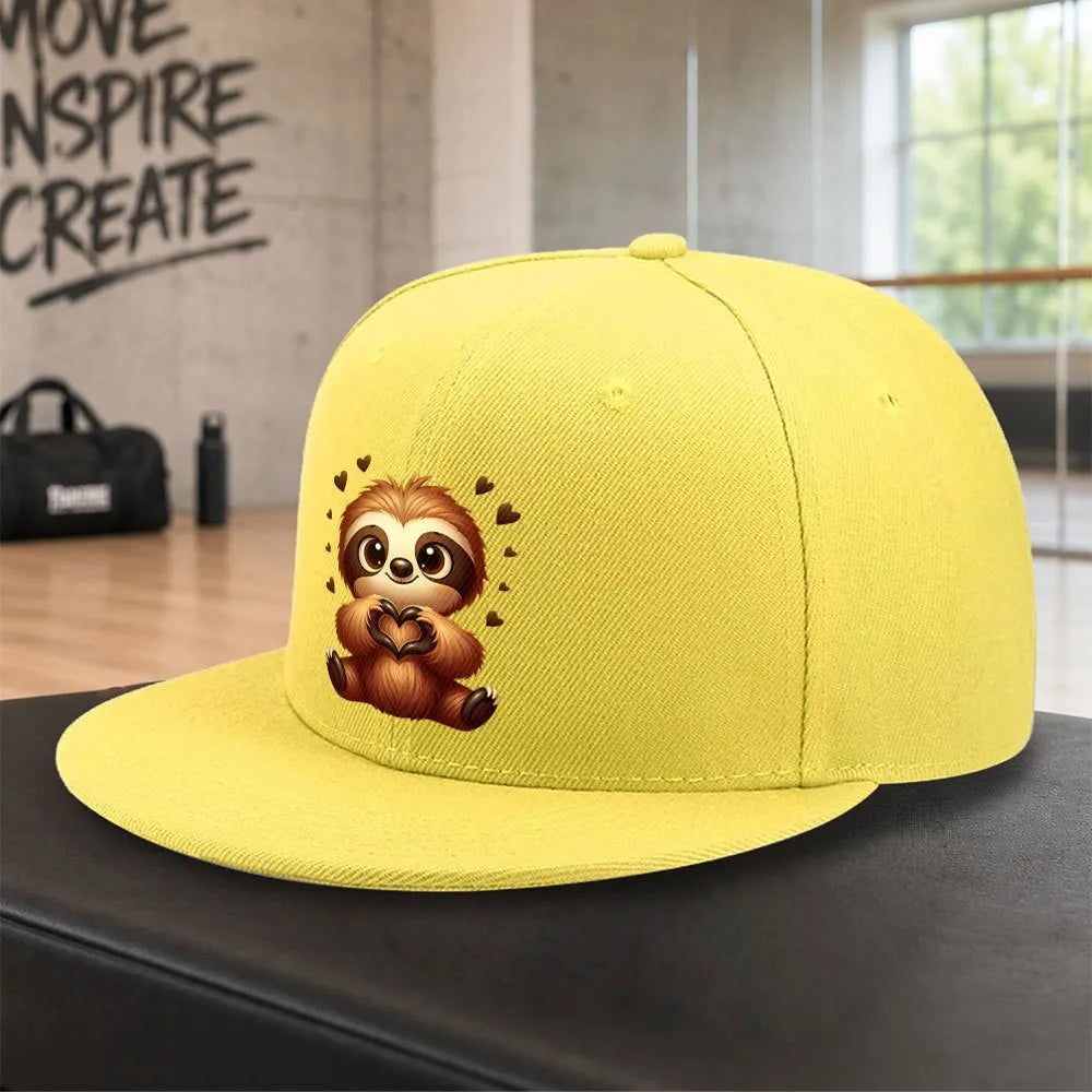 Cute Sloth Love Heart Design Baseball Cap
