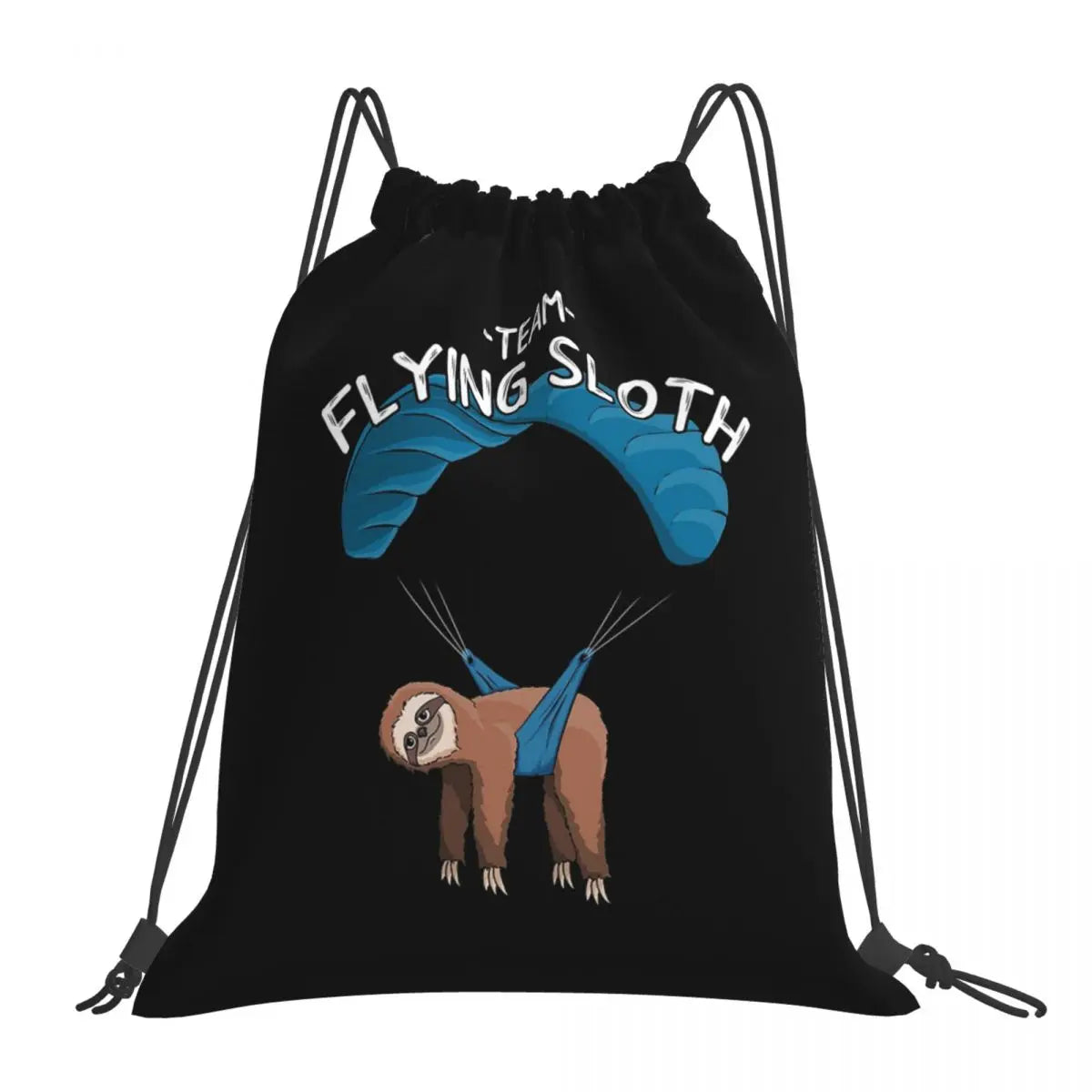 Team Flying Sloth Drawstring Bag