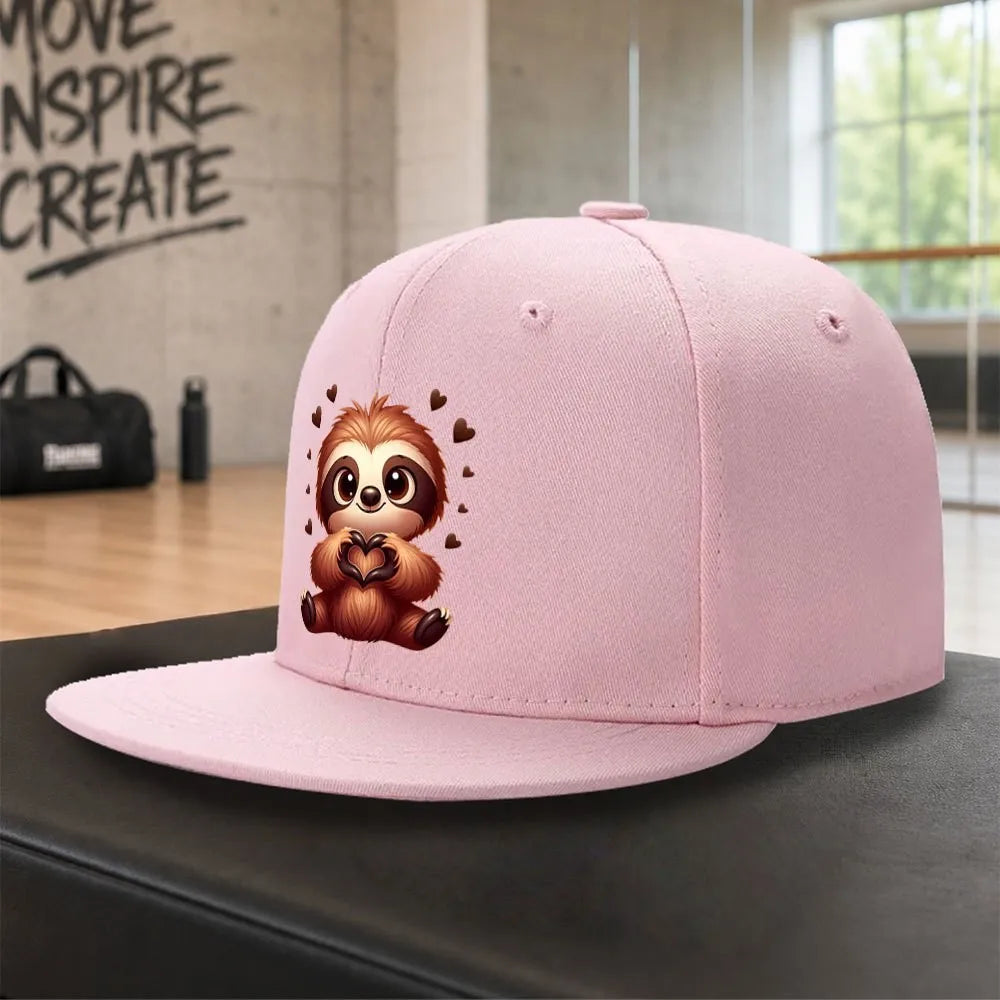 Cute Sloth Love Heart Design Baseball Cap