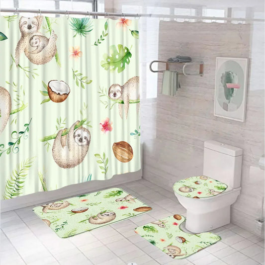 Sloth Shower Curtain Set and Bathroom Sets