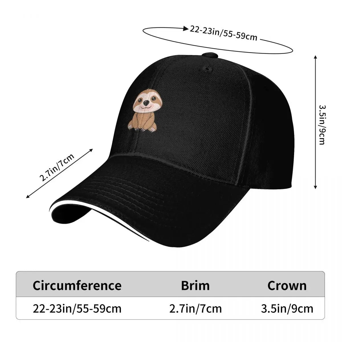 Cute Sloth Baseball Cap product photo 7