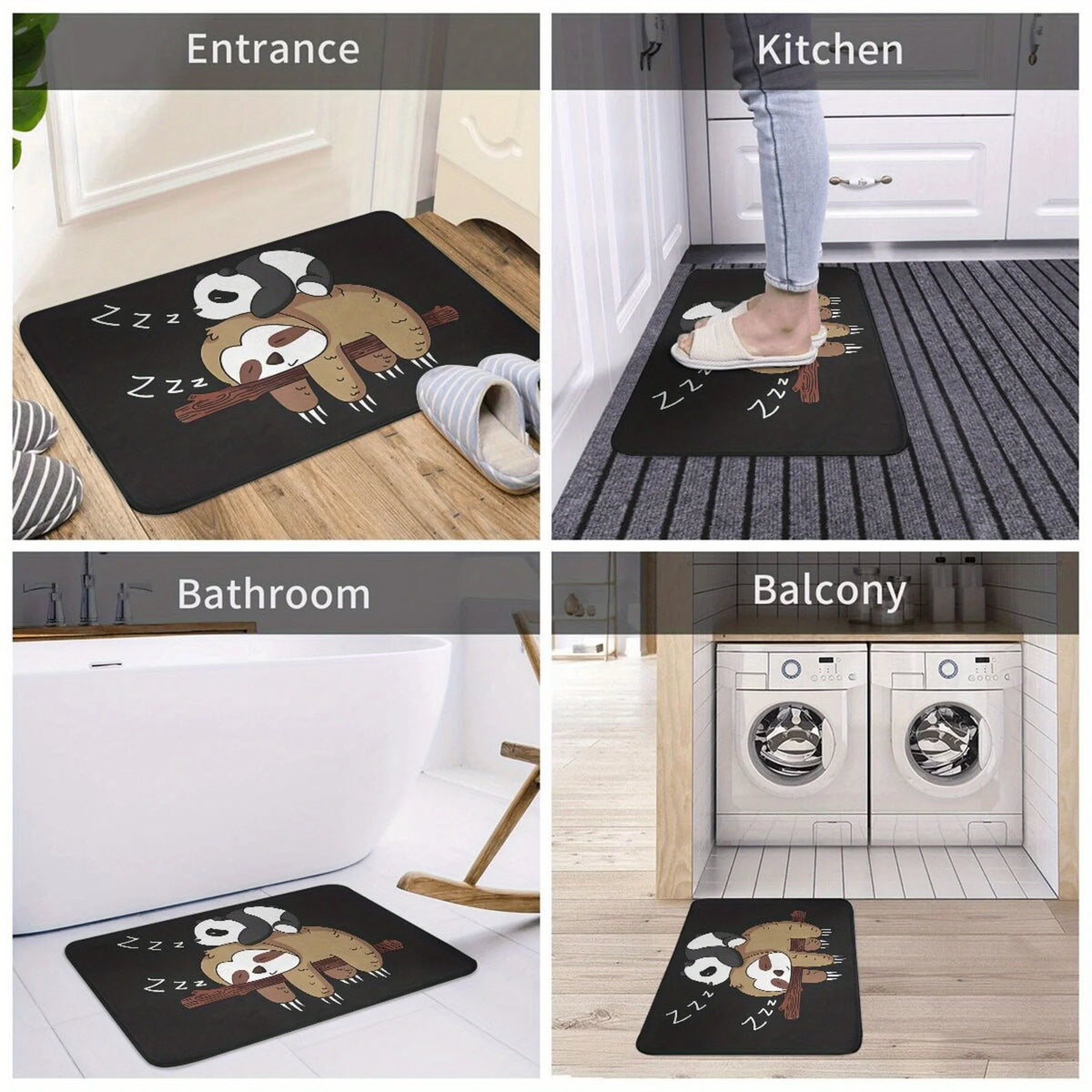 Panda & Sloth Sleeping Doormat