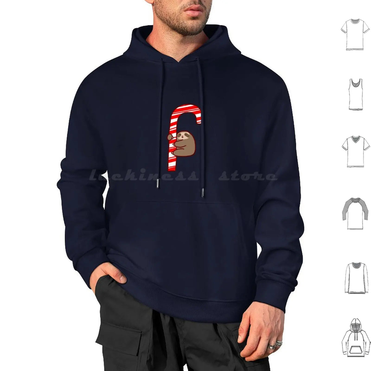 Sloth & Candy Cane Christmas Hoodie