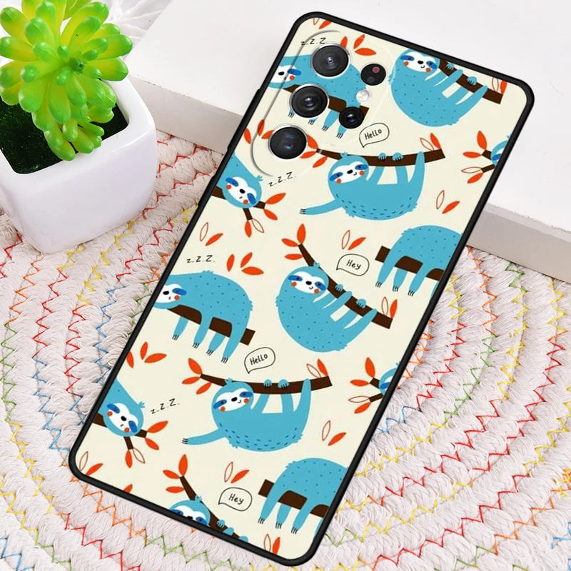Hey Hello Blue Sloth Samsung Phone Case product photo