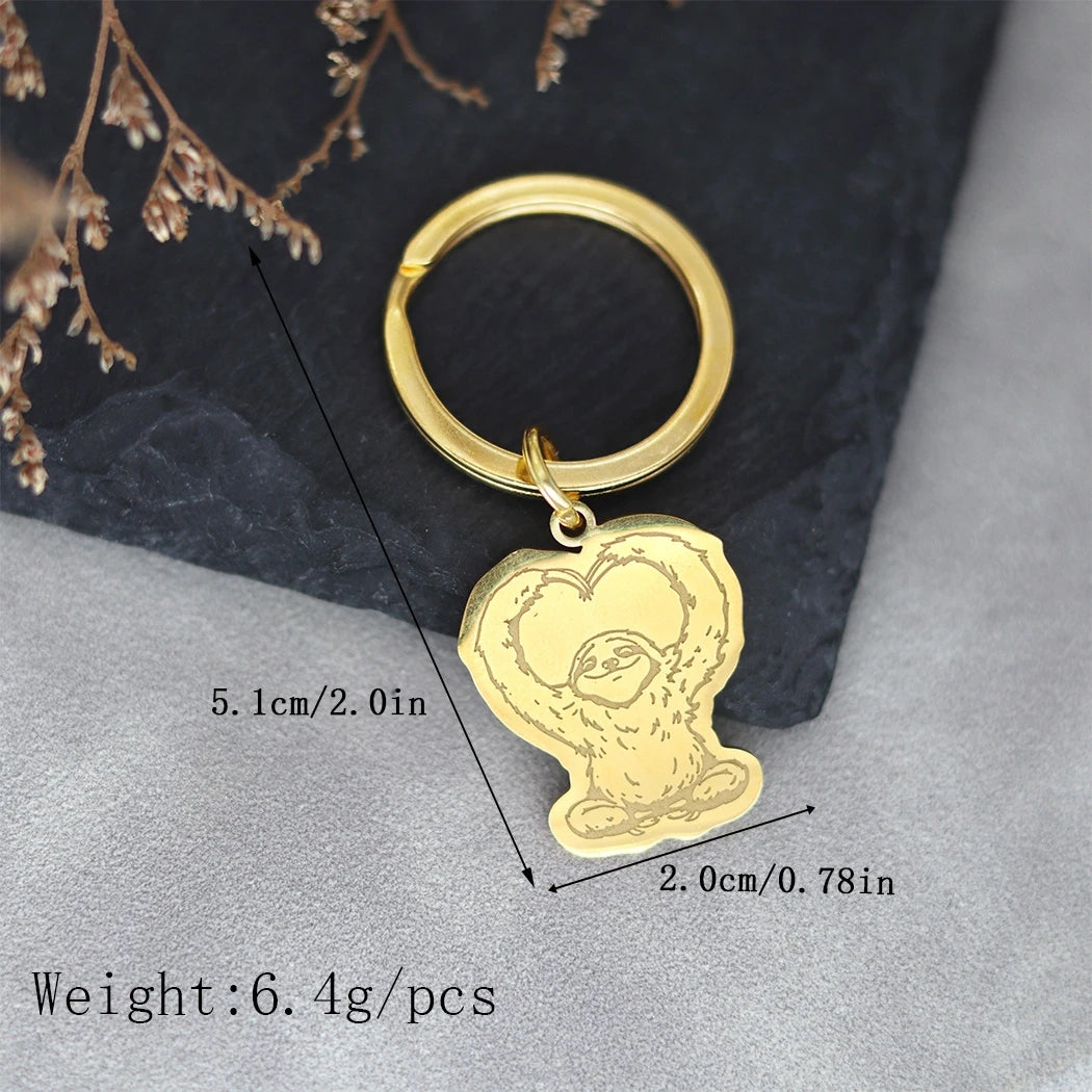 Sloth Heart Pose Keychain