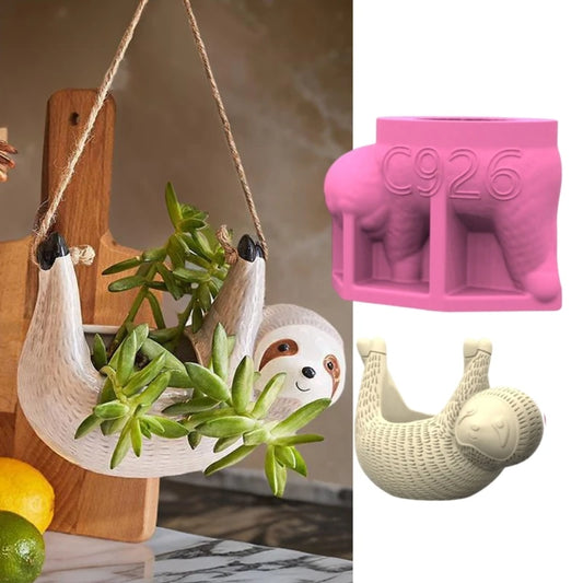 Silicone Mould For Epoxy Resin Sloth Planter