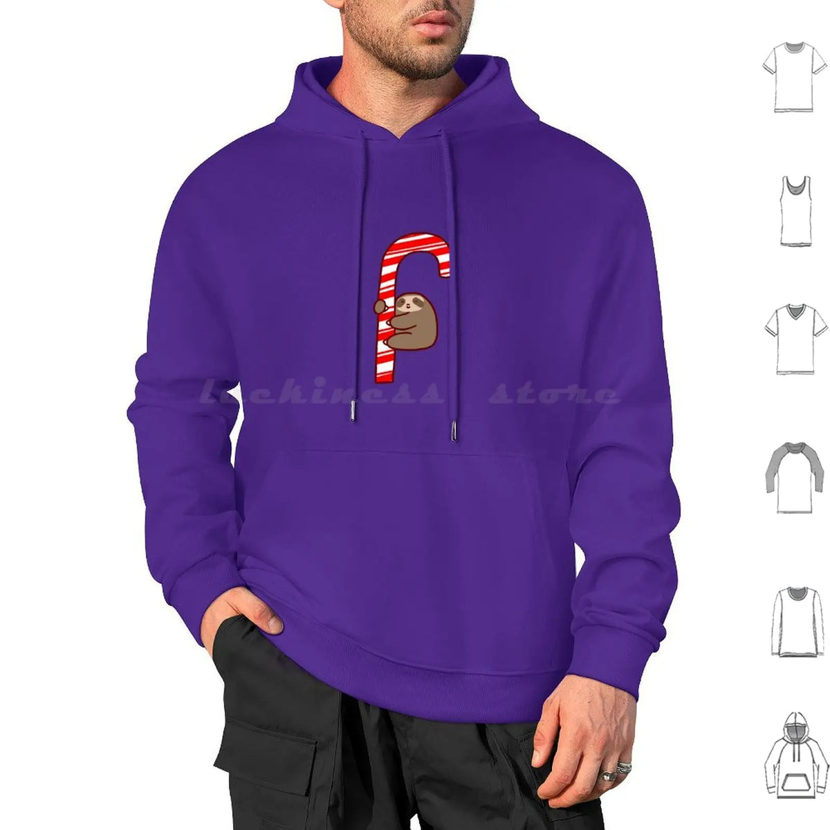 Sloth & Candy Cane Christmas Hoodie