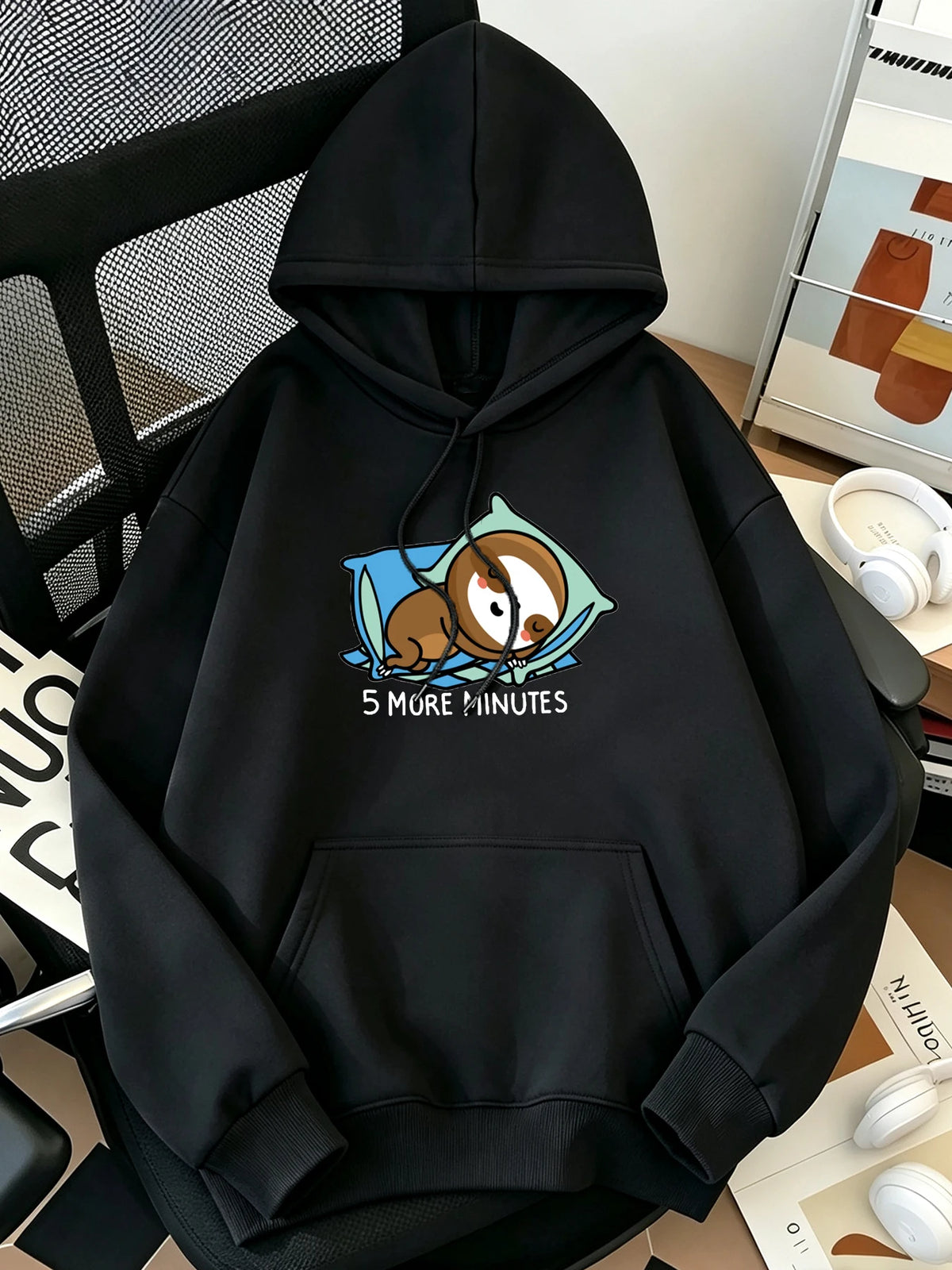 5 More Minutes Sloth Hoodie