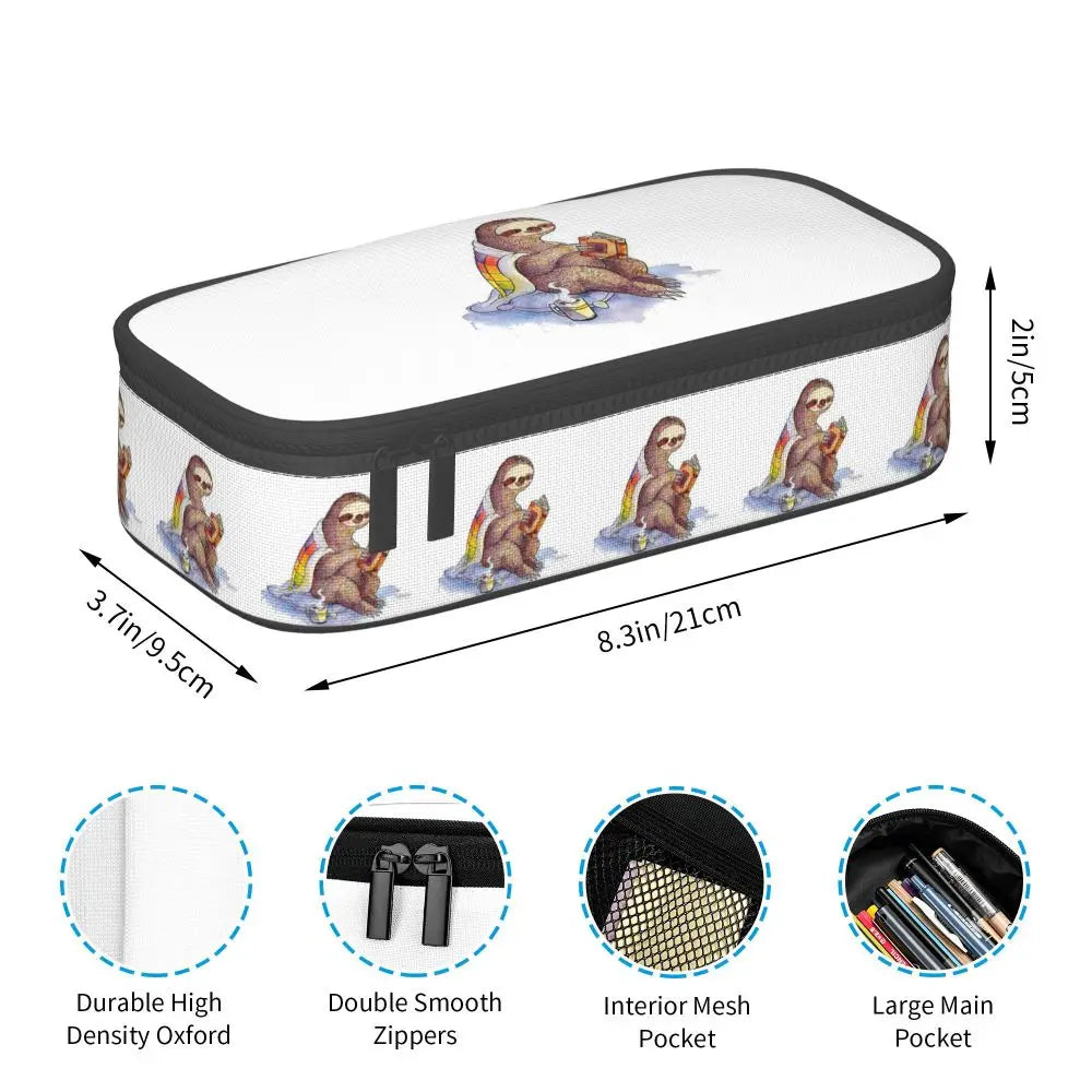 Sloth Reading Pencil Case