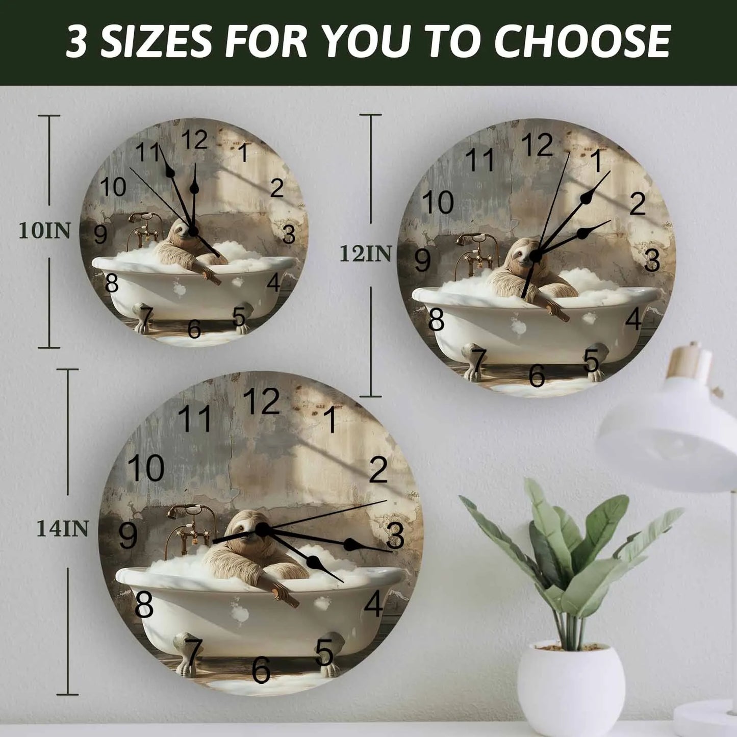 Sloth Bathing Wall Clock