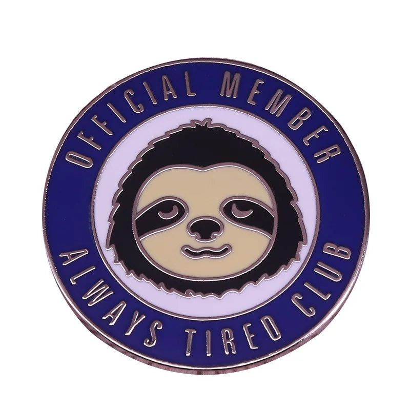 Sloth Enamel Pin Badges