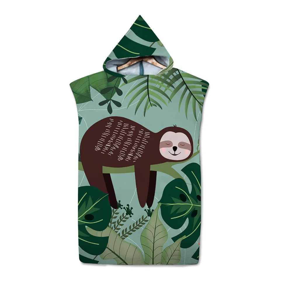 Assorted Cute Sloth Hooded Towel