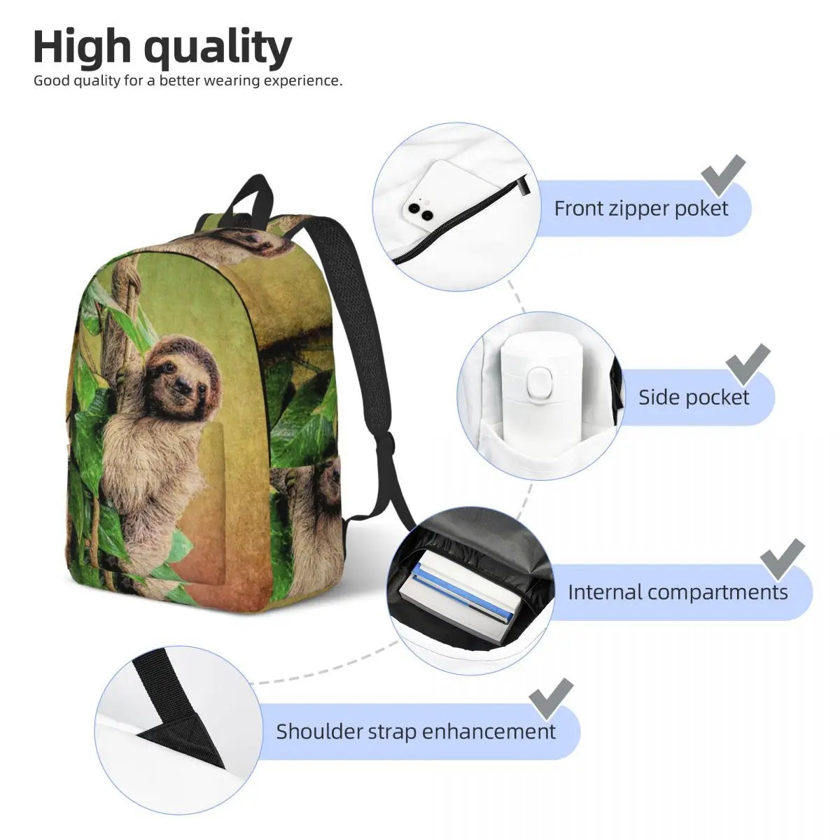 Sloth Jungle Rainforest Costa Rica Backpack