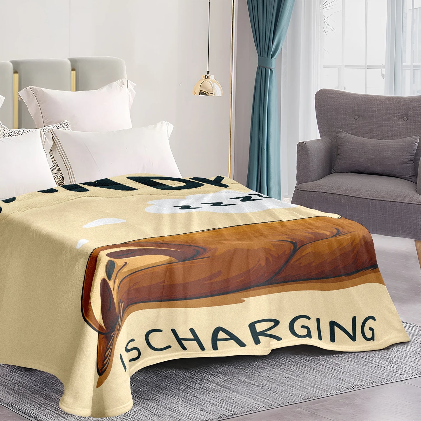 Do Not Disturb Grandpa Is Charging Sloth Blanket