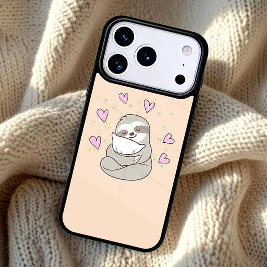 Sloth Hugging A Pillow iPhone Case