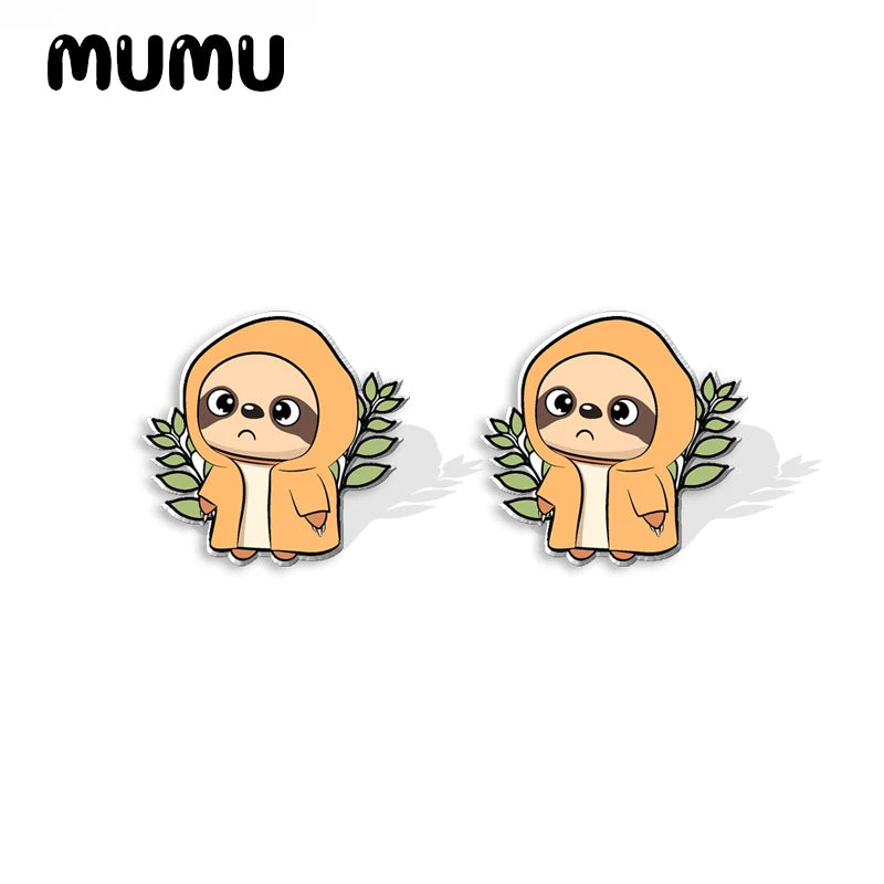 New Cute Sloth Stud Earrings