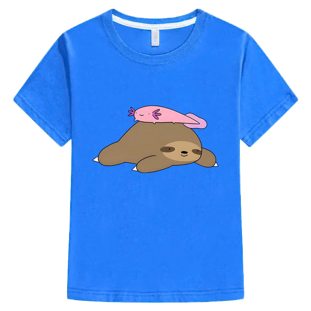 Sloth & Pink Axolotl T-Shirt