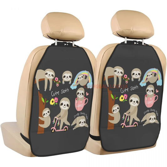 2 Pieces Car Seat Organizers with Anti-kick Storage Mat