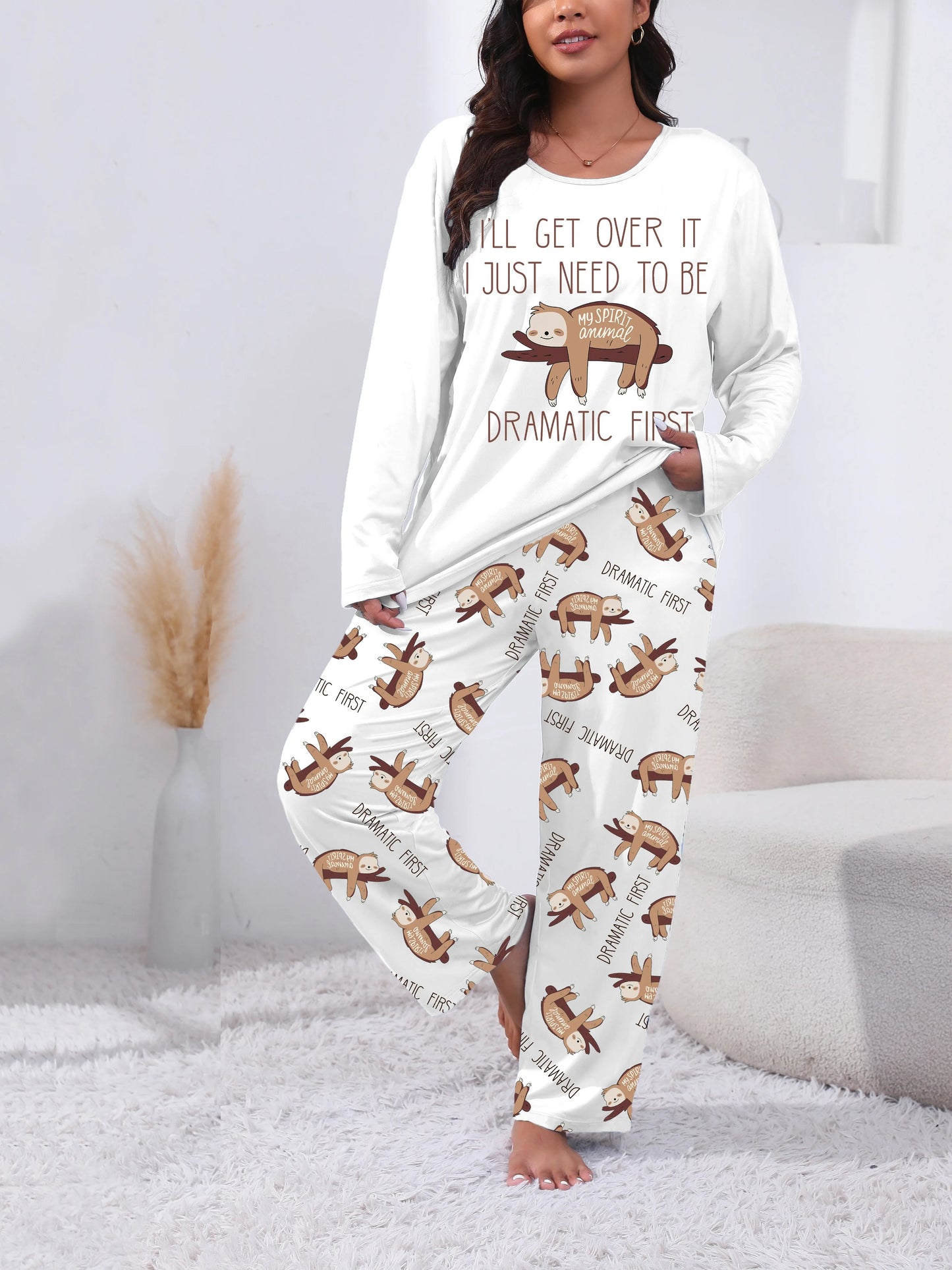 I'll Get Over It Sloth Long Sleeve Long Pants Pajamas