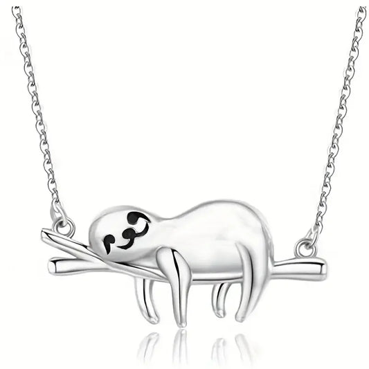 Sloth Laying On A Branch Necklace