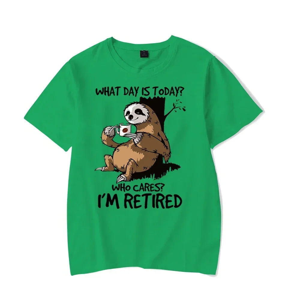 Who Cares I'm Retired Sloth T-shirt