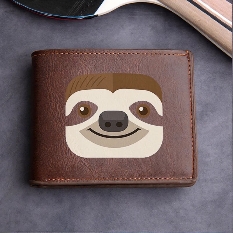 Sloth Face Leather Wallet