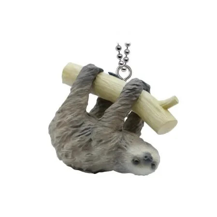 Sloth Hugging Wood keychain