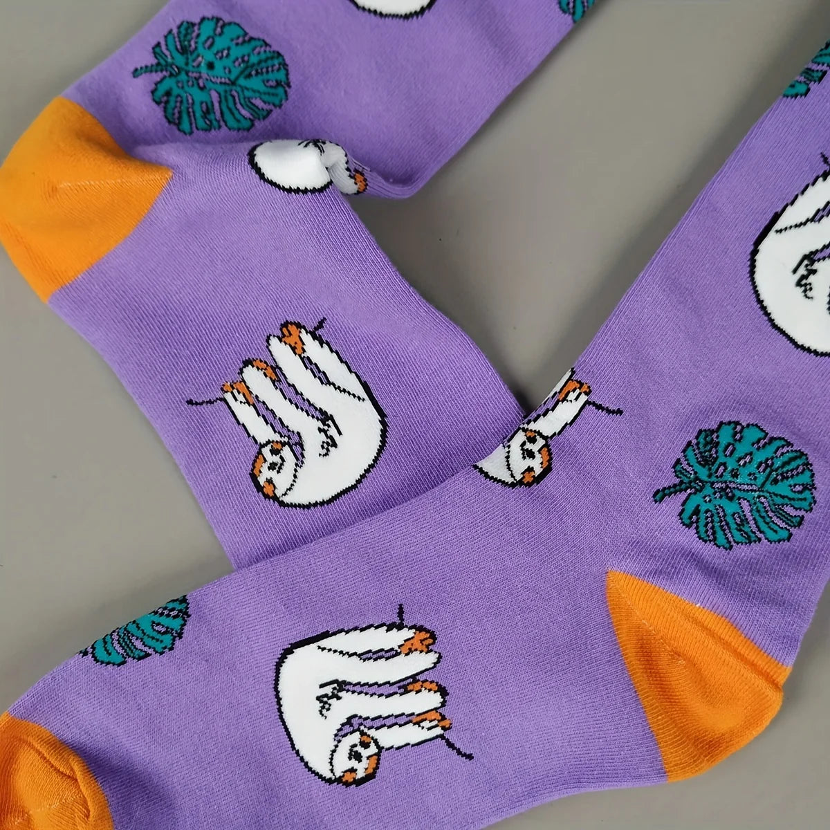 Women's Sloth Purple & Orange Socks product photo 5
