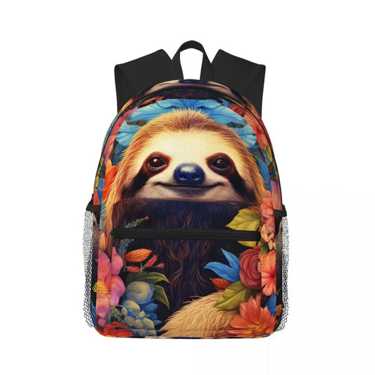 Whimsical Sloth On Tropical Leaf Backpack product photo 1