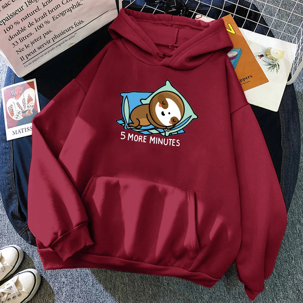 5 More Minutes Sleeping Sloth Hoodie