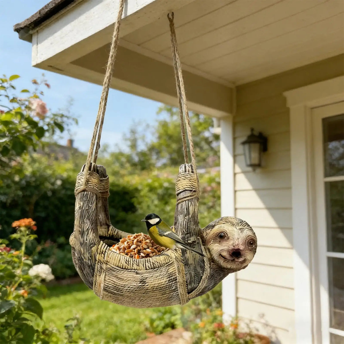 Hanging Sloth Bird Feeder
