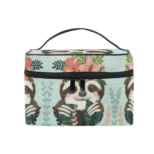 Daisy Flower Sloth Makeup Bag