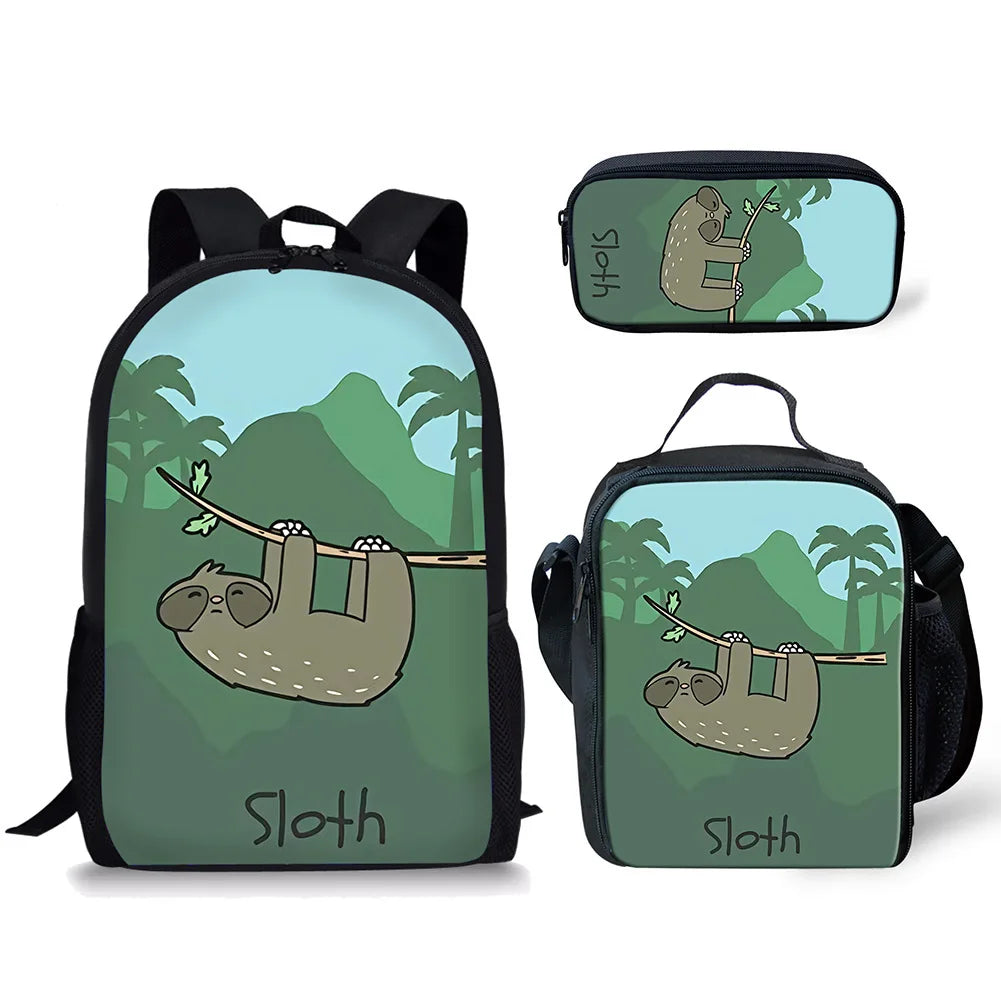 Sloth Backpack, Lunch Bag & Pencil Case Set