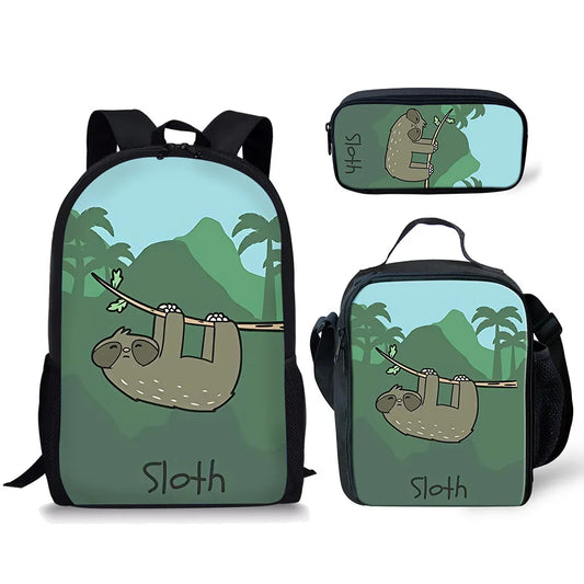 Sloth Backpack, Lunch Bag & Pencil Case Set