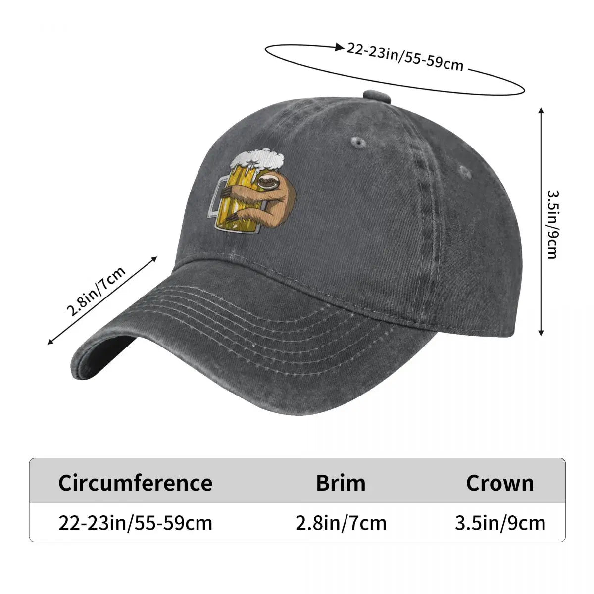 Sloth Beer Party Baseball Cap