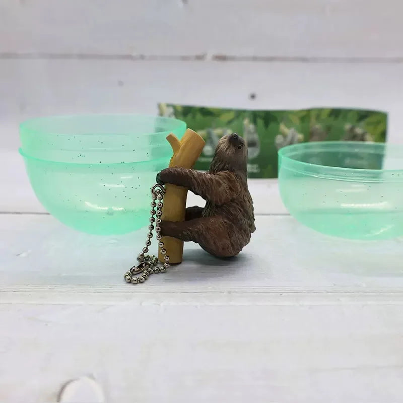 Sloth Hugging Wood keychain