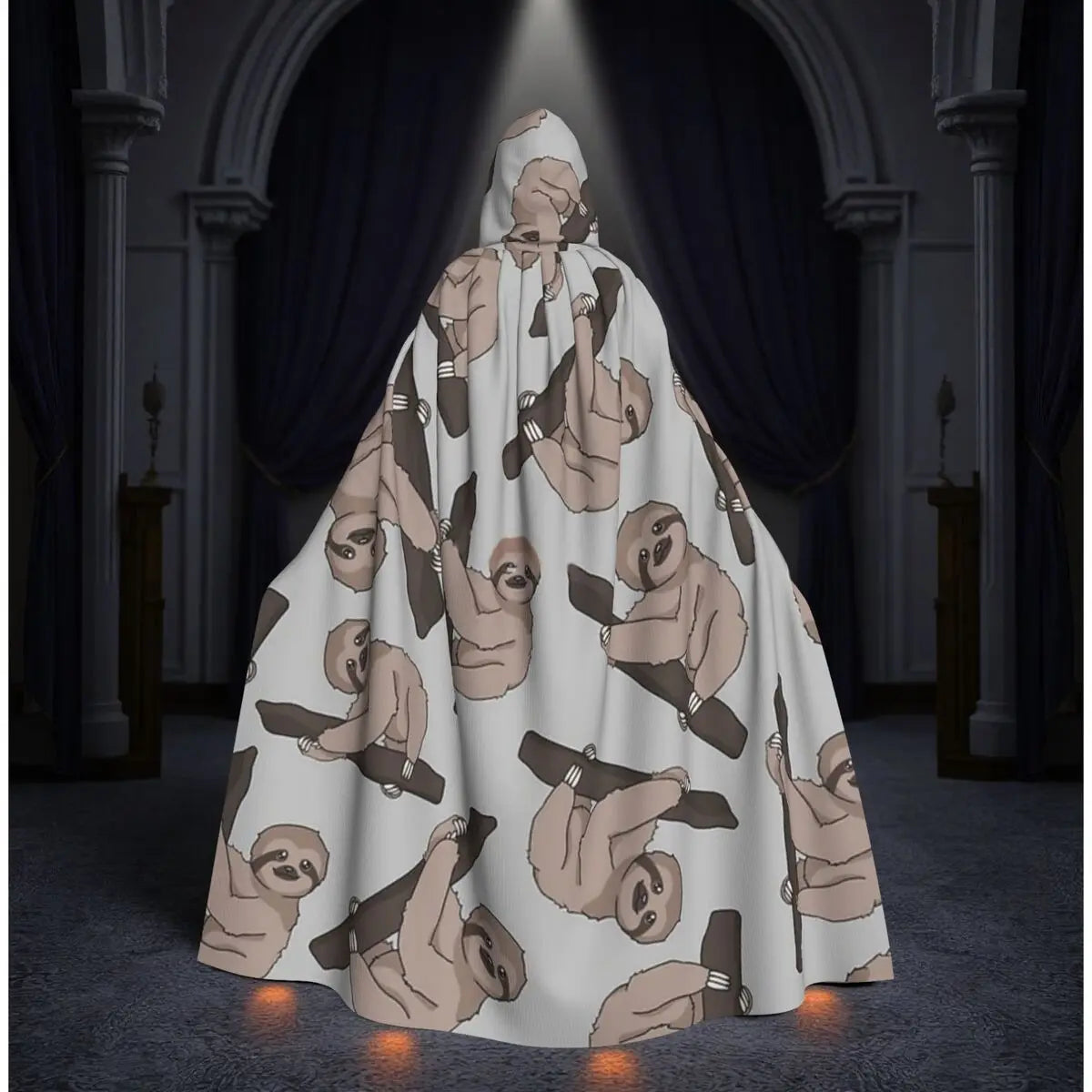 Cute Sloth Long Hooded Cloak