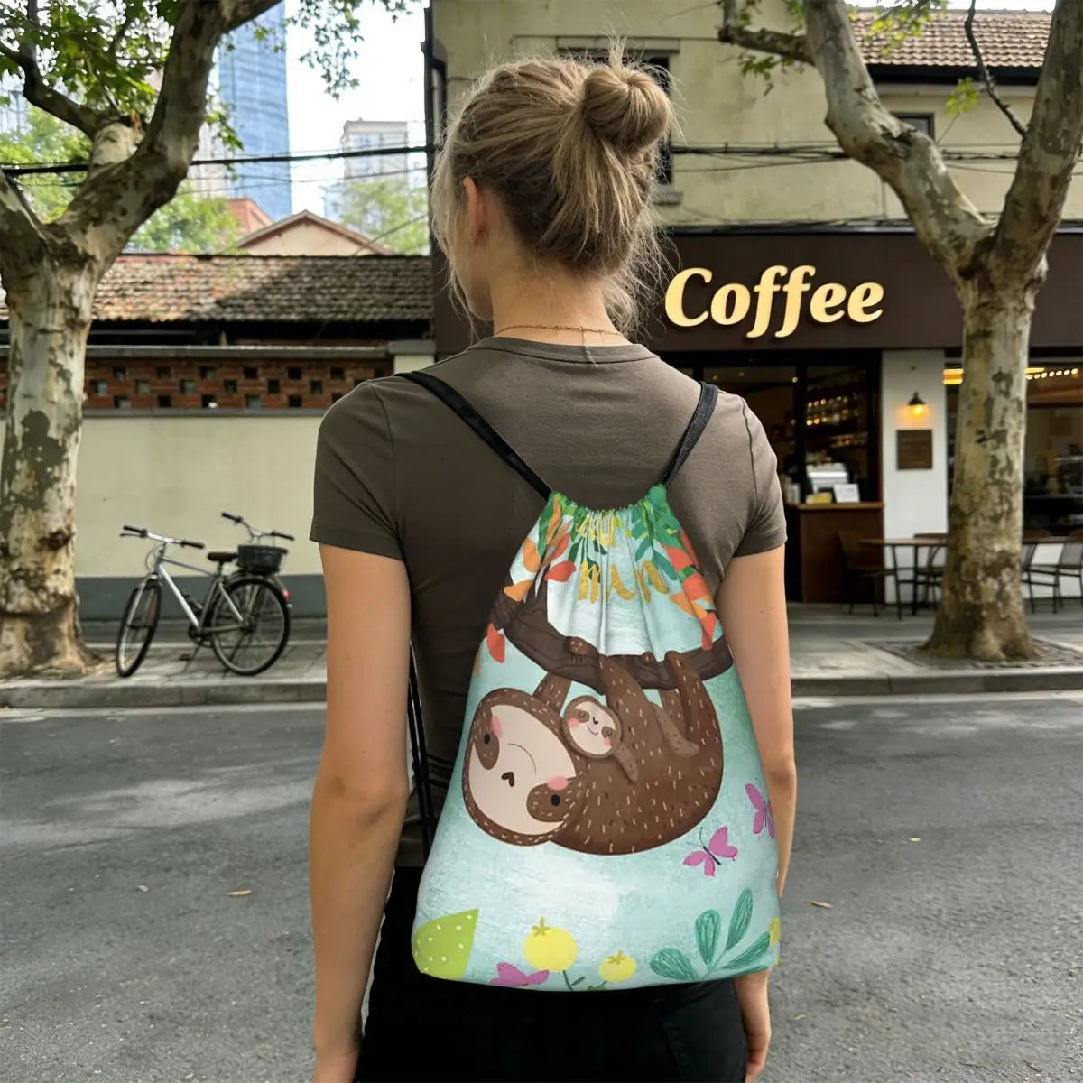 Sloth With Baby Sloth On Branch Backpack