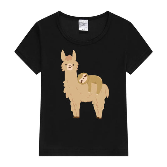 Sloth Relaxing on a Llama T-Shirt