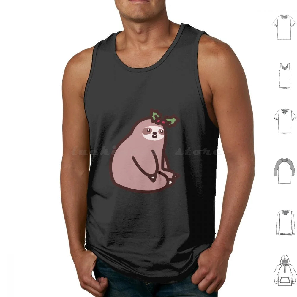 Sloth & Holly Christmas Tank Top