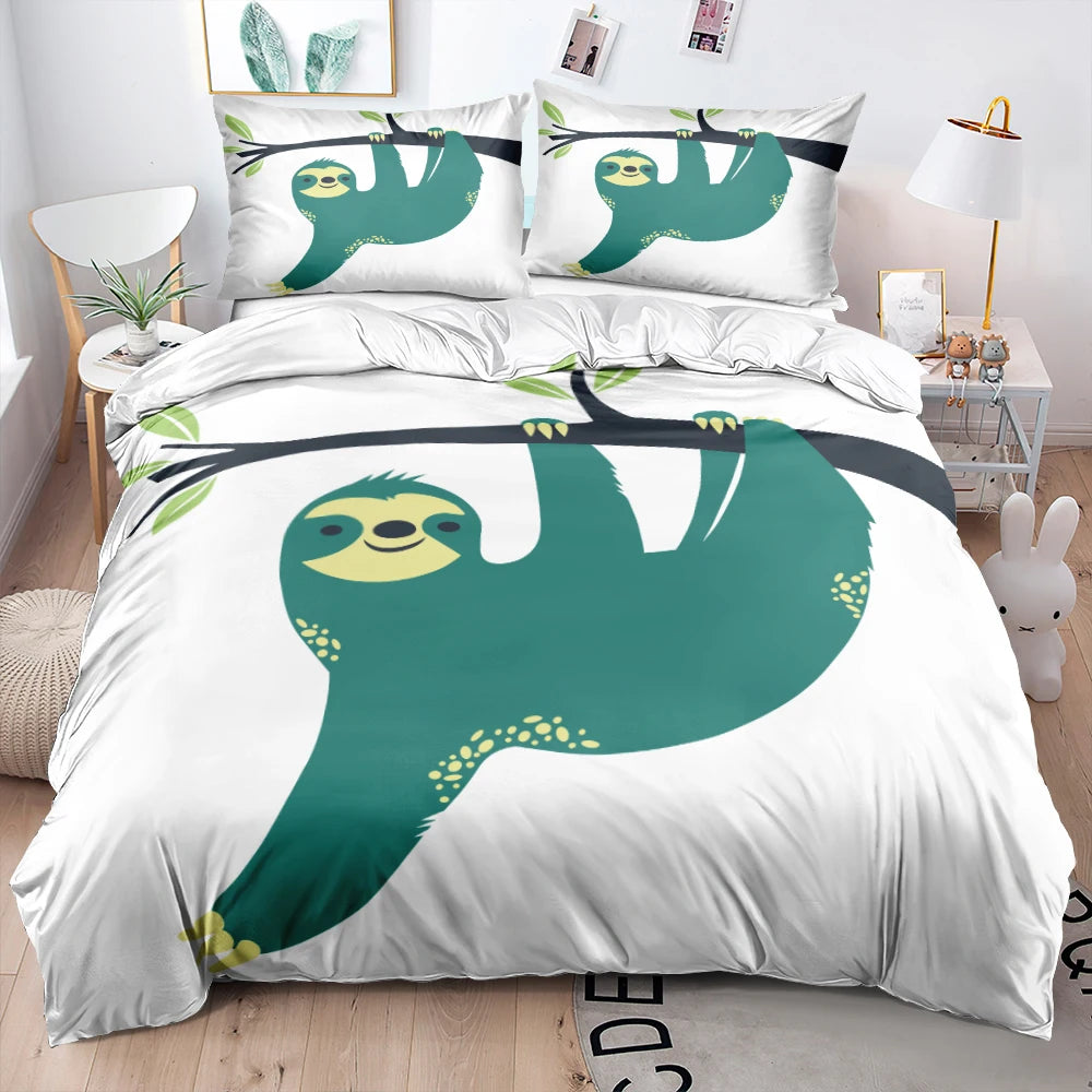Hanging Sloth Duvet Cover Set