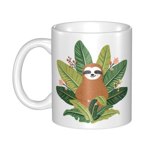 Sloth In Leaves Mug