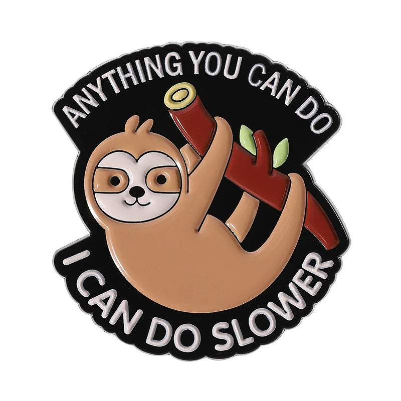 Cartoon Sloth Enamel Pin Badges