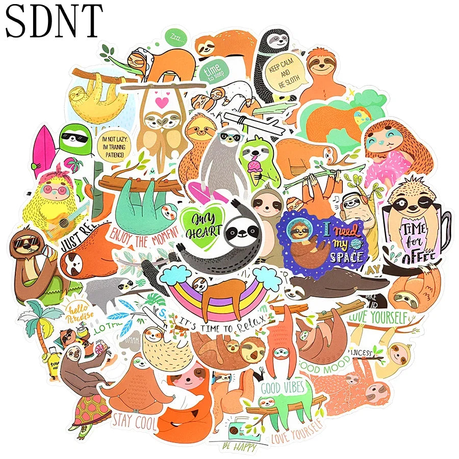 50 Piece Sloth Stickers