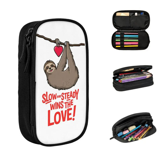Slow Steady Wins The Love Sloth Pencil Case