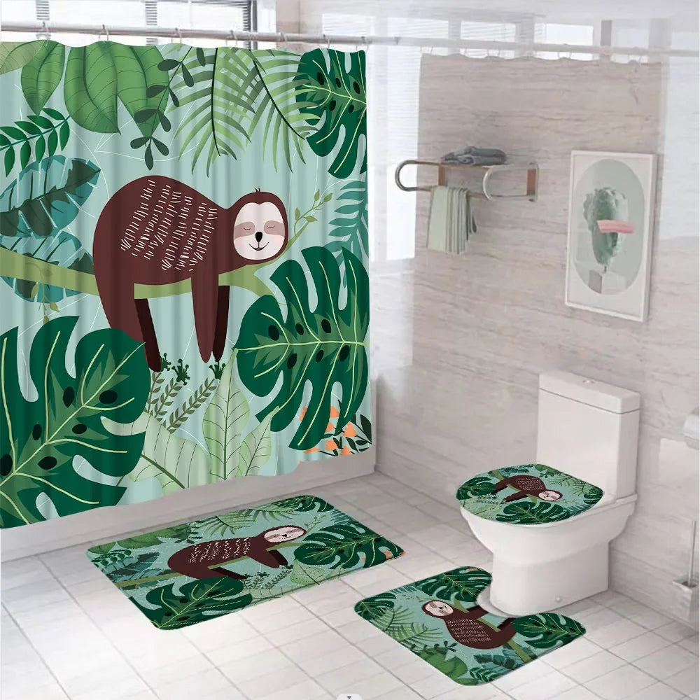 Various Funny Sloth Shower Curtain Set and Bathroom Sets