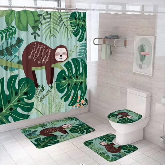 Sloth Shower Curtain Set and Bathroom Sets
