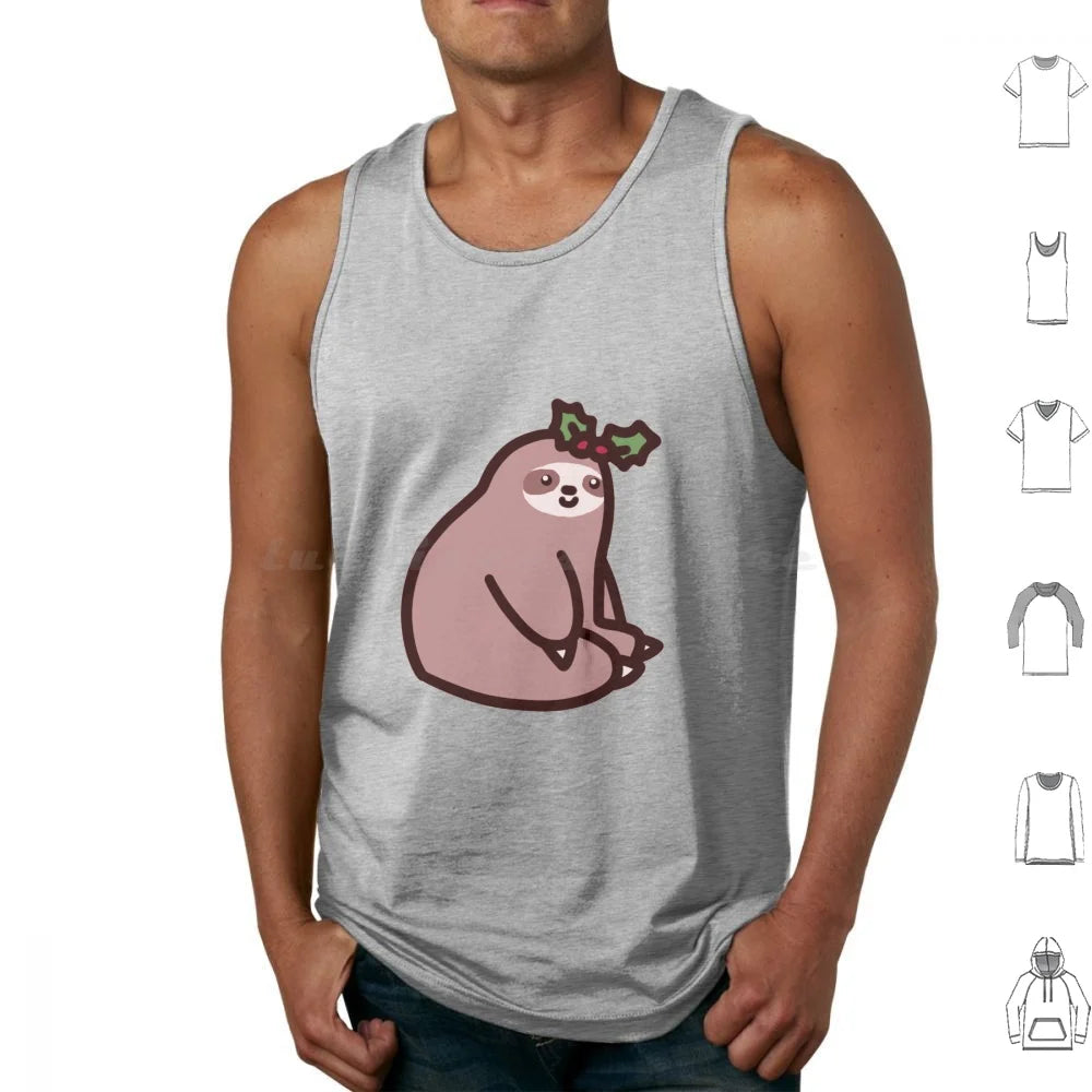 Sloth & Holly Christmas Tank Top