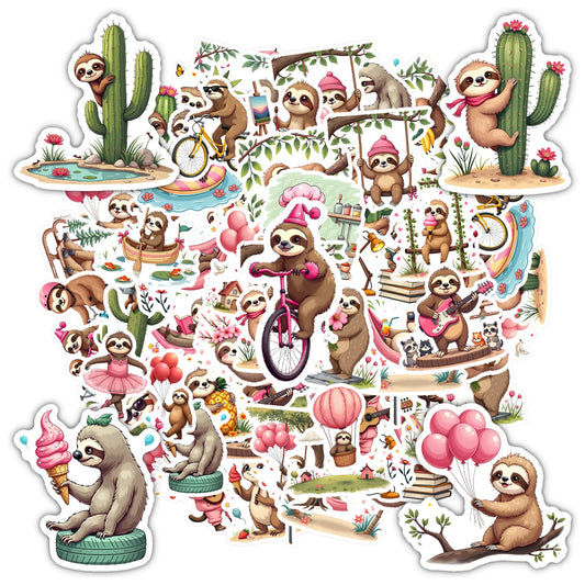Playful Sloth Stickers